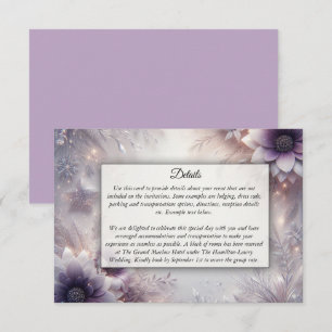 Cartão De Informações Casamento de Sangue de Inverno de Silver e Soft Am