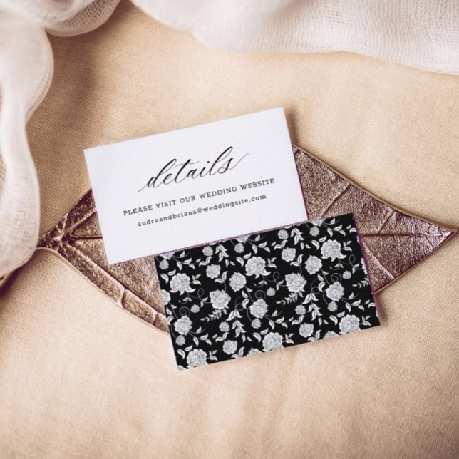 Cartão De Informações Casamento de Script Elegante (Criador carregado)