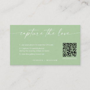 Cartão De Informações Casamento de Script Moderno Capture o Código QR de