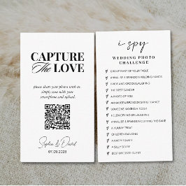 Cartão De Informações Casamento de Script Moderno Capture o Código QR de