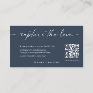 Cartão De Informações Casamento de Script Moderno Capture o Código QR de