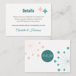 Cartão De Informações Casamento de Starburst Atômico do Meio século Mode