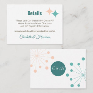 Cartão De Informações Casamento de Starburst Atômico do Meio século Mode