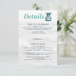 Cartão De Informações Casamento de surfs