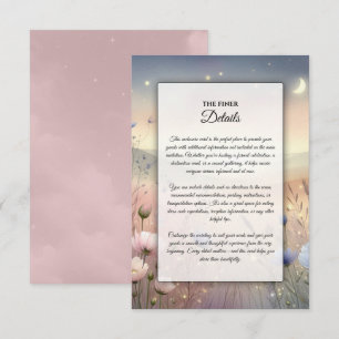 Cartão De Informações Casamento de sussurros de flor selvagem lunar