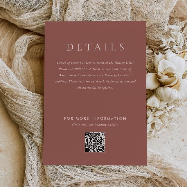 Cartão De Informações Casamento de Tom da Terra com Monograma Castanho e (Criador carregado)