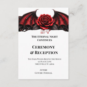 Cartão De Informações Casamento de Vampiro Gótico de Noite Eterna Romanc