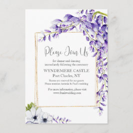 Cartão De Informações Casamento de Watercolor Wisteria Blooms