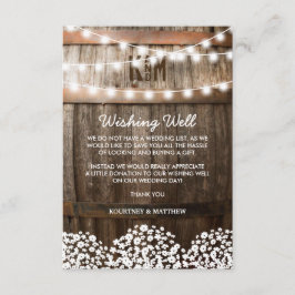 Cartão De Informações Casamento Desejando Bem Rustic Country Baby's Brea