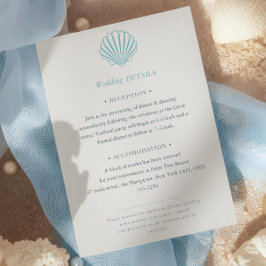 Cartão De Informações Casamento Destino Concha Azul Costeira