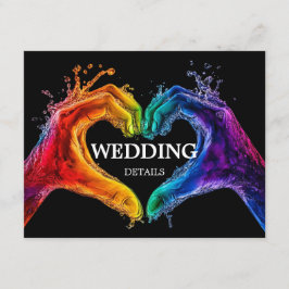 Cartão De Informações 🌈 ❤️ Casamento DETAILS Heart of Pride Casado