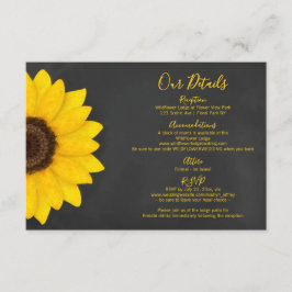 Cartão De Informações casamento do campo de girassol russa