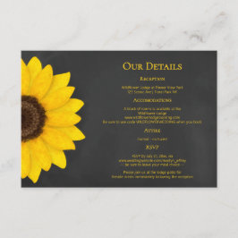 Cartão De Informações casamento do campo de girassol russa