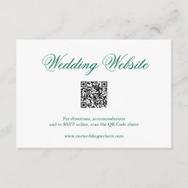 Cartão De Informações Casamento do Código QR Formal Verde Tradicional Em