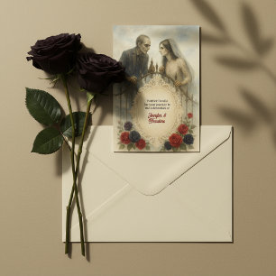 Cartão De Informações Casamento do gótico Zombie Halloween