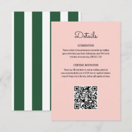 Cartão De Informações Casamento do Hotel Beverly Colinas em Stripes Rosa