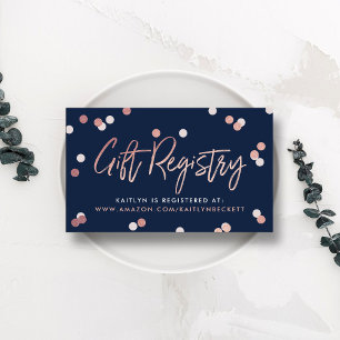 Cartão De Informações Casamento do Registro Elegante Rosa Gold Foil Gift