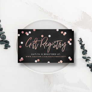 Cartão De Informações Casamento do Registro Elegante Rosa Gold Foil Gift