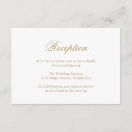 Cartão De Informações Casamento Dourado Formal Elegante Tradicional