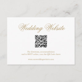 Cartão De Informações Casamento Dourado tradicional de código QR elegant