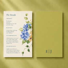 Cartão De Informações Casamento Editorial Verde Moderno Orquídea & Anthu