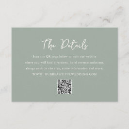 Cartão De Informações Casamento Elegante Antonia Sage Green