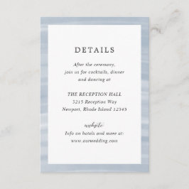 Cartão De Informações Casamento Elegante Azul-Muted Chic Costeiro