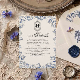 Cartão De Informações Casamento Elegante Bridgerton