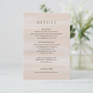 Cartão De Informações Casamento Elegante de Aquarela Neutral Moderna