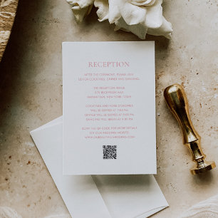 Cartão De Informações Casamento elegante de código QR rosa limpo