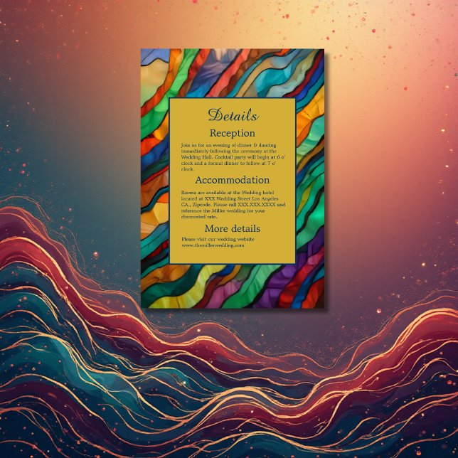 Cartão De Informações Casamento Elegante de Destino Africano (Criador carregado)