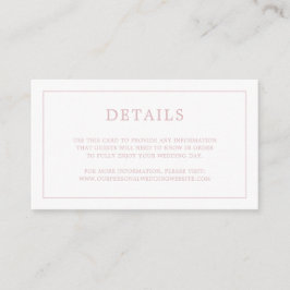 Cartão De Informações Casamento elegante de monograma de Rosas claro sim