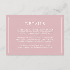 Cartão De Informações Casamento elegante de monograma de Rosas claro sim