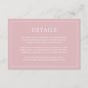 Cartão De Informações Casamento elegante de monograma de Rosas claro sim