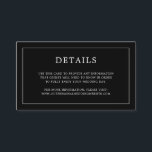 Cartão De Informações Casamento elegante de monograma preto simples<br><div class="desc">Simples cartão de cerimônia de núpcias com um design moderno, mas elegante, com seus detalhes cercados por uma fina borda e seu monograma no verso. Todos os elementos de design estão em branco sobre um fundo preto e podem ser alterados na ferramenta de edição de design. Um design chic e...</div>