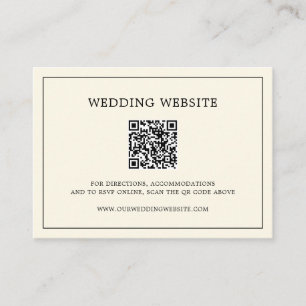 Cartão De Informações Casamento elegante do código QR do Monograma Simpl