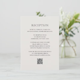 Cartão De Informações Casamento elegante do código QR neutro limpo