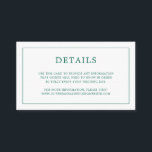 Cartão De Informações Casamento elegante do Monograma Verde Simples<br><div class="desc">Simples cartão de cerimônia de núpcias com um design moderno, mas elegante, com seus detalhes cercados por uma fina borda e seu monograma no verso. Todos os elementos de design estão em um tom de joia verde esmeralda e podem ser alterados na ferramenta de edição de design. Um design chic...</div>