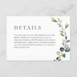 Cartão De Informações Casamento Elegante Eucalyptus Bohemian