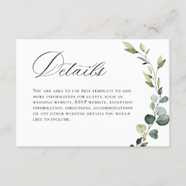 Cartão De Informações Casamento Elegante Eucalyptus Bohemian