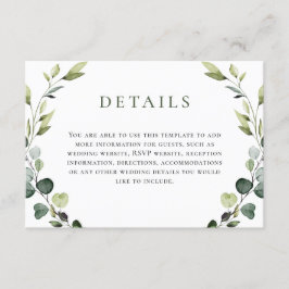 Cartão De Informações Casamento Elegante Eucalyptus Bohemian