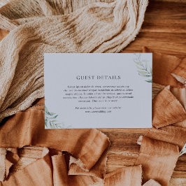 Cartão De Informações Casamento Elegante Eucalyptus Greenery