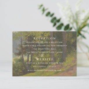 Cartão De Informações Casamento Elegante Floresta Rústica