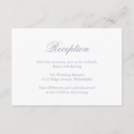 Cartão De Informações Casamento Elegante Formal Azul Tradicional