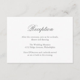 Cartão De Informações Casamento Elegante Formal das Cinzas Tradicionais