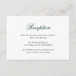 Cartão De Informações Casamento Elegante Formal Verde Florestal Tradicio