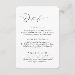 Cartão De Informações Casamento Elegante Mínimo Formal Moderno