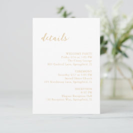 Cartão De Informações Casamento Elegante Neutro Terrestre Bold Script