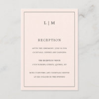 Casamento Elegante Simples, Cor-de-Rosa, Monograma