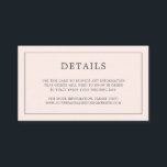 Cartão De Informações Casamento Elegante Simples, Cor-de-Rosa, Monograma<br><div class="desc">Simples cartão de cerimônia de núpcias com um design moderno, mas elegante, com seus detalhes cercados por uma fina borda e seu monograma no verso. Todos os elementos de design estão na cinza sobre um fundo cor-de-rosa pincelado e podem ser alterados na ferramenta de edição design. Um design chic e...</div>